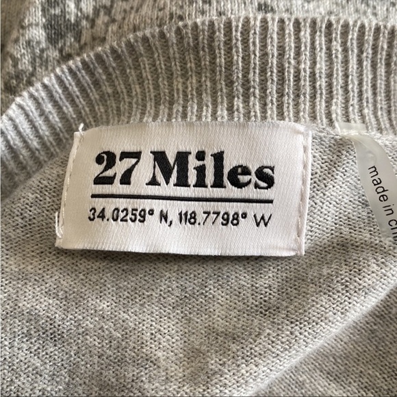 27 Miles Hilma Snakeskin Pullover Sweater Crewneck jumper Grey Slouchy Sz XS - Picture 8 of 10